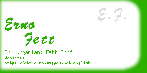 erno fett business card